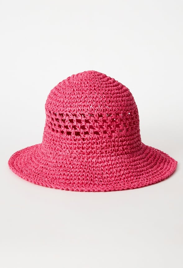 Macrame Bucket Hat Raspberry Sorbet