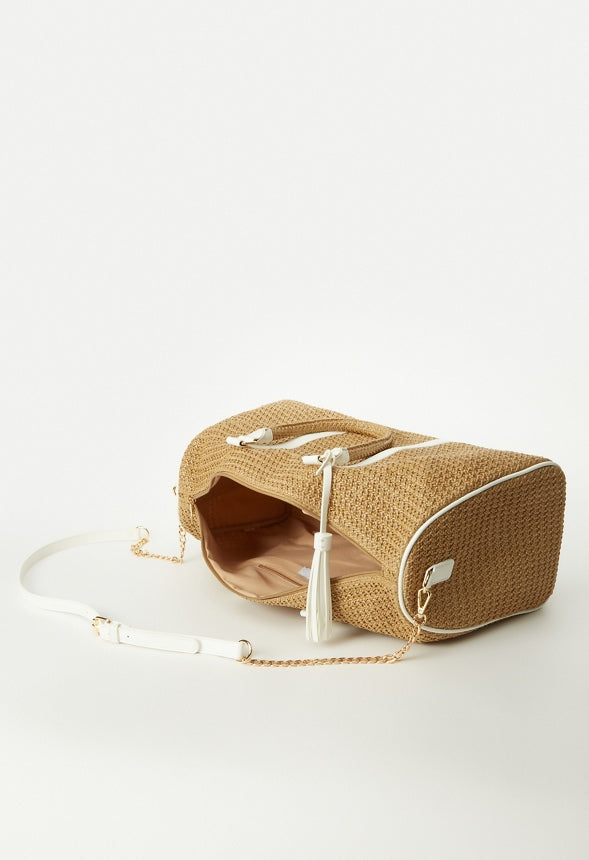 Raffia Weekender Bag Natural