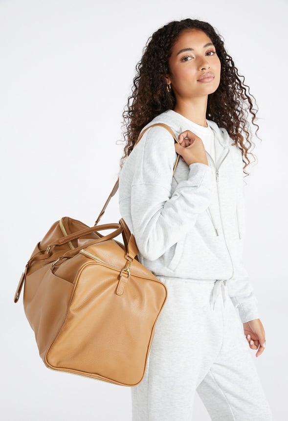 Garment Convertible Weekender Bag Light Camel