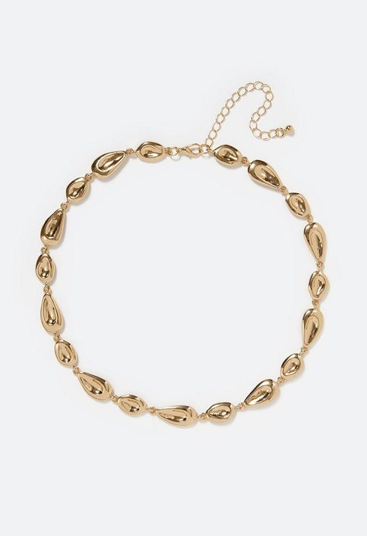 Leona Linked Organic Shapes Necklace Gold