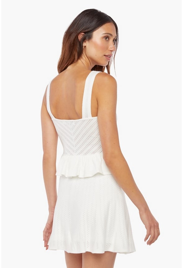 Sweater Peplum Top Marshmallow White