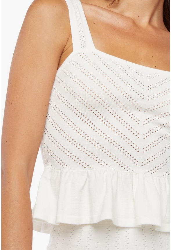 Sweater Peplum Top Marshmallow White