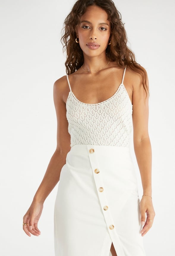 Crochet Cami Top Marshmallow White