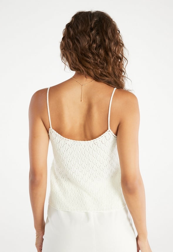 Crochet Cami Top Marshmallow White