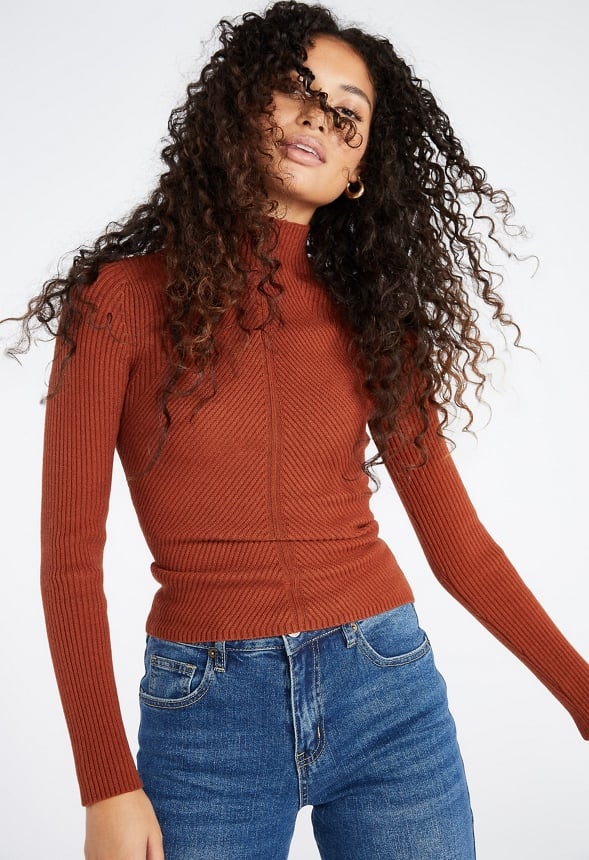 Sweater Rib Top Picante Brown