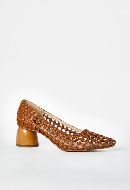 Allura Woven Pump Camel