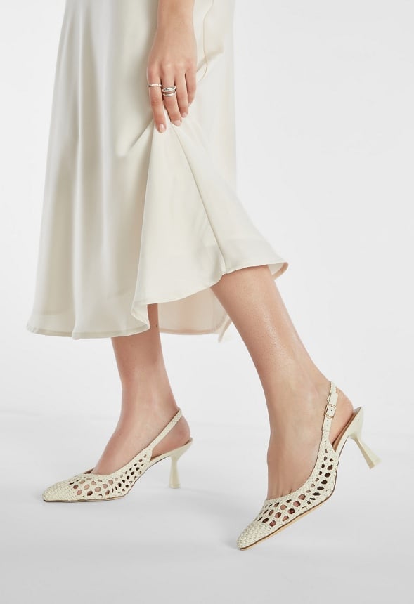 Vera Sling-Back Pump Birch White