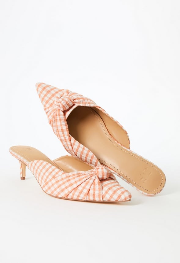 Freya Heeled Mule Pump Peach Bud