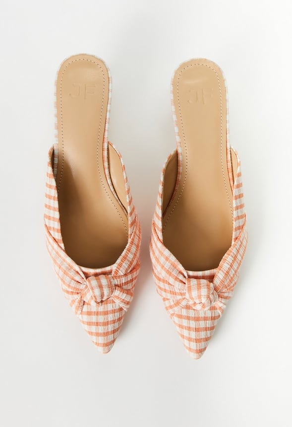 Freya Heeled Mule Pump Peach Bud