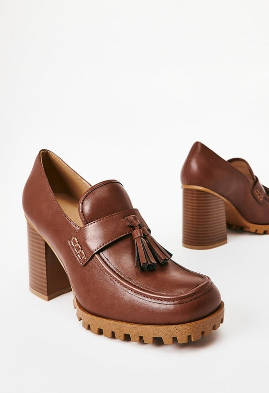 Liliane Lug Sole Loafer Leather Brown
