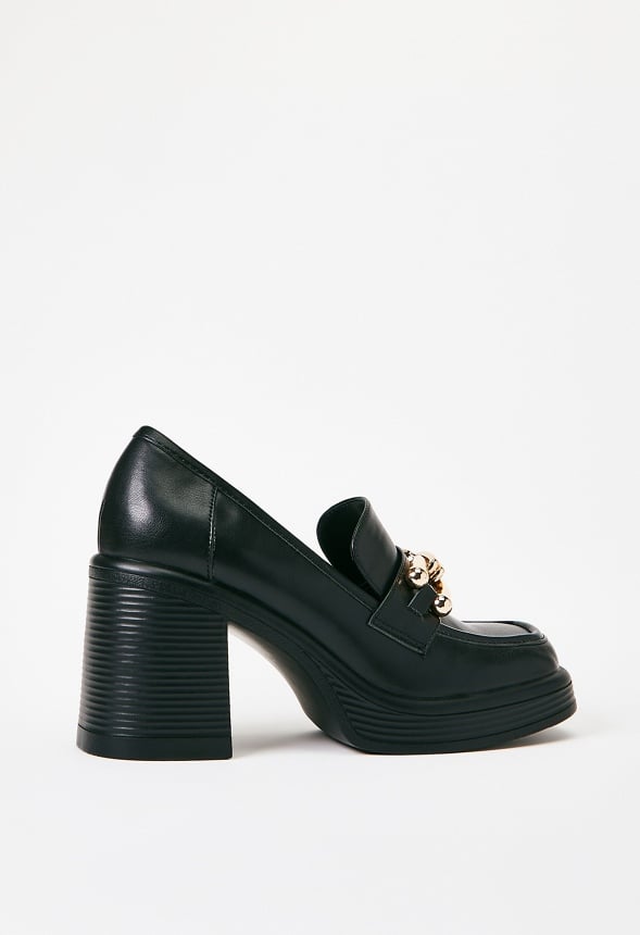 Daria Block Heeled Loafer Court Black