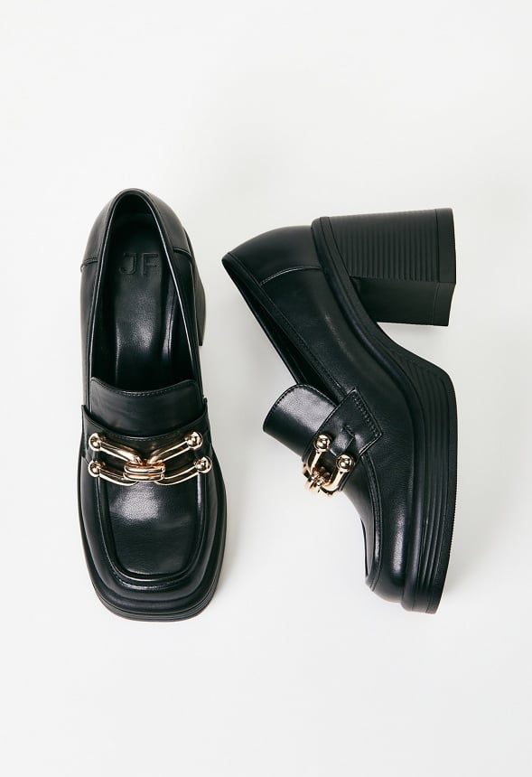 Daria Block Heeled Loafer Court Black