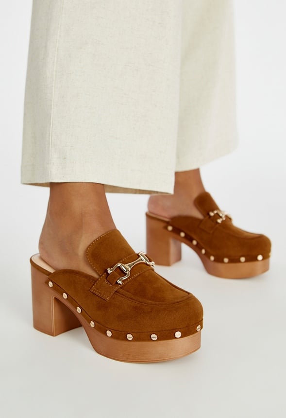 Greta Block Heel Mule Camel