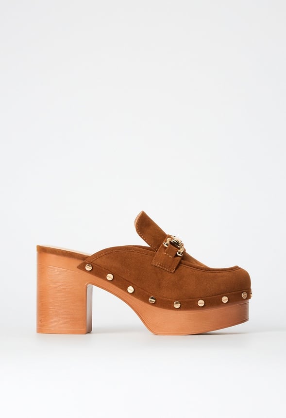 Greta Block Heel Mule Camel