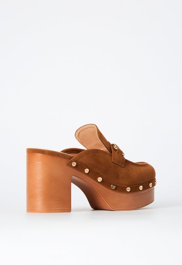 Greta Block Heel Mule Camel