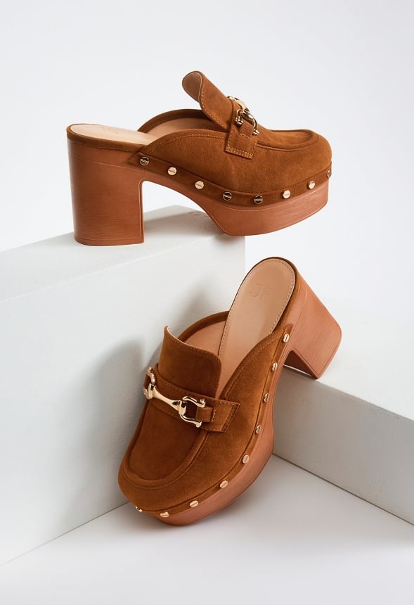 Greta Block Heel Mule Camel