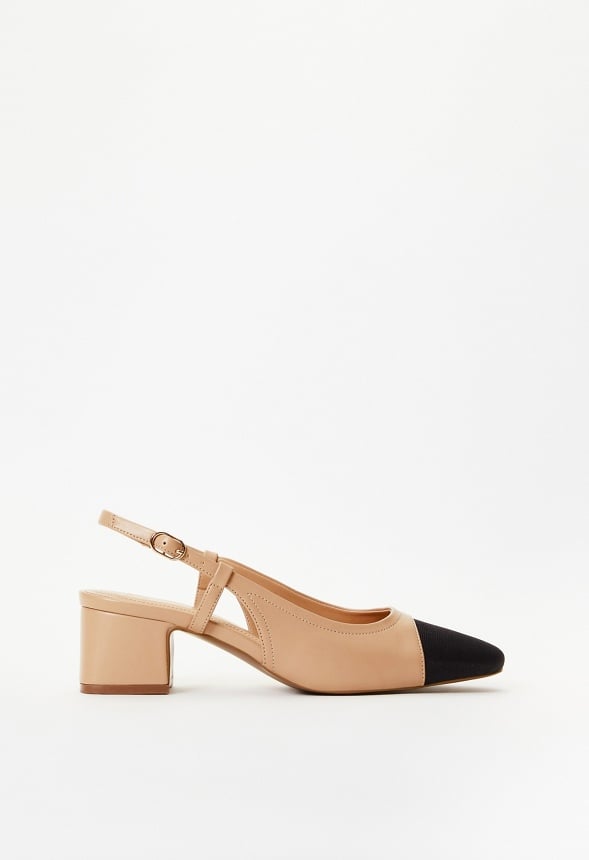 Gracie Slingback Pump New Nude/ Black