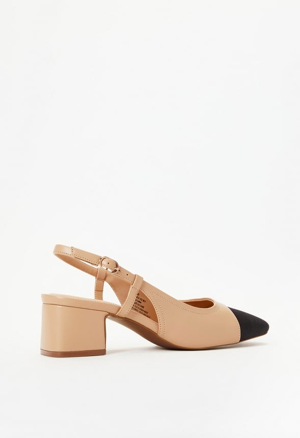 Gracie Slingback Pump New Nude/ Black