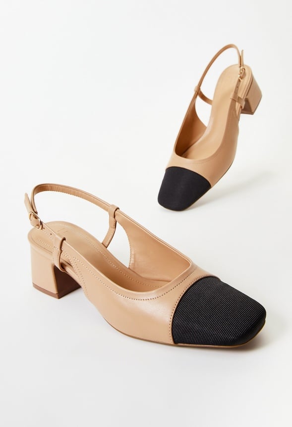 Gracie Slingback Pump New Nude/ Black