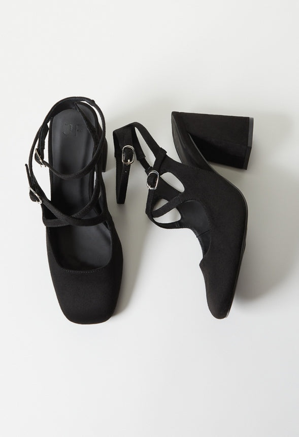 Shauna Ankle Strap Pump Black