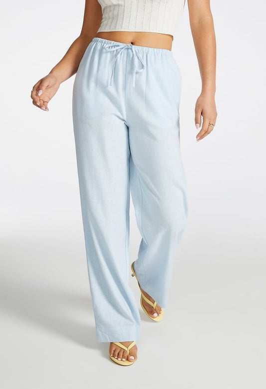 Linen Wide Leg Trousers Skyway