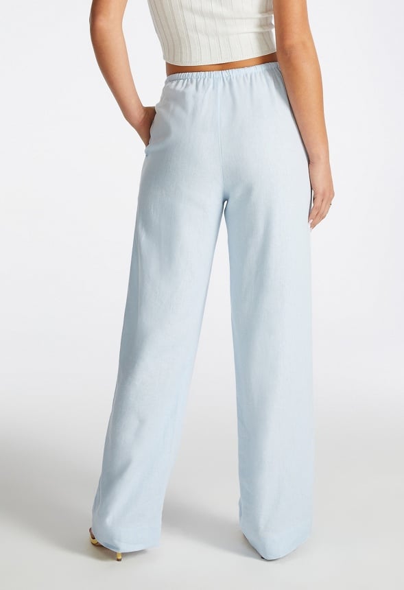 Linen Wide Leg Trousers Skyway