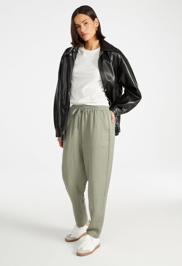Soft Twill Joggers Green