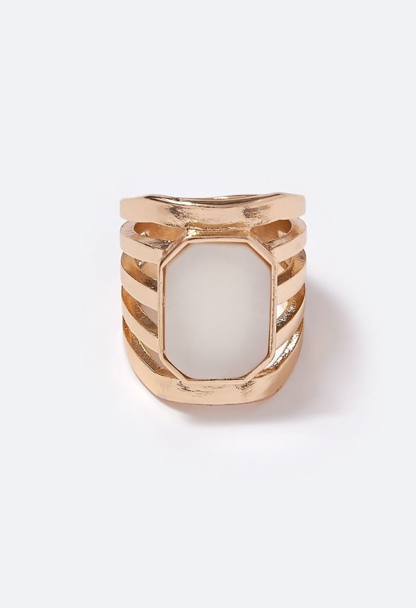 Maeve Mother of Pearl Inlay Ring Cream/ Gold