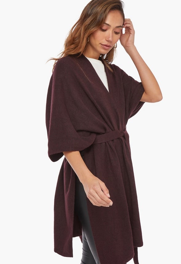 Cosy Tie Ruana Blue