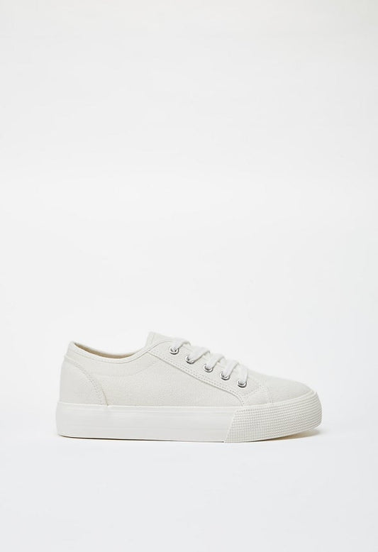 First Timer Platform Trainers Bright White