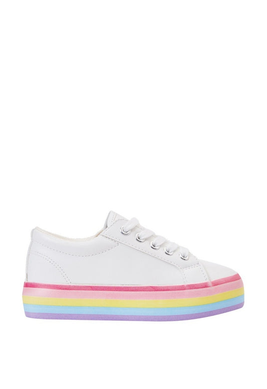 FabKids Rainbow Platform Low Top White