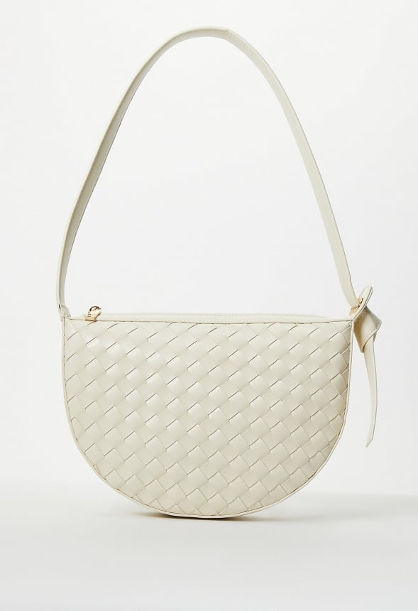 Half Moon Woven Bag Birch White
