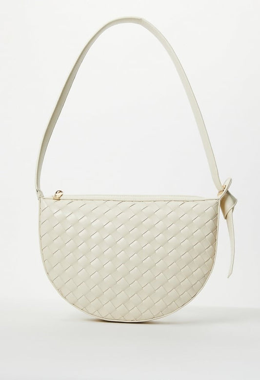 Half Moon Woven Bag Birch White