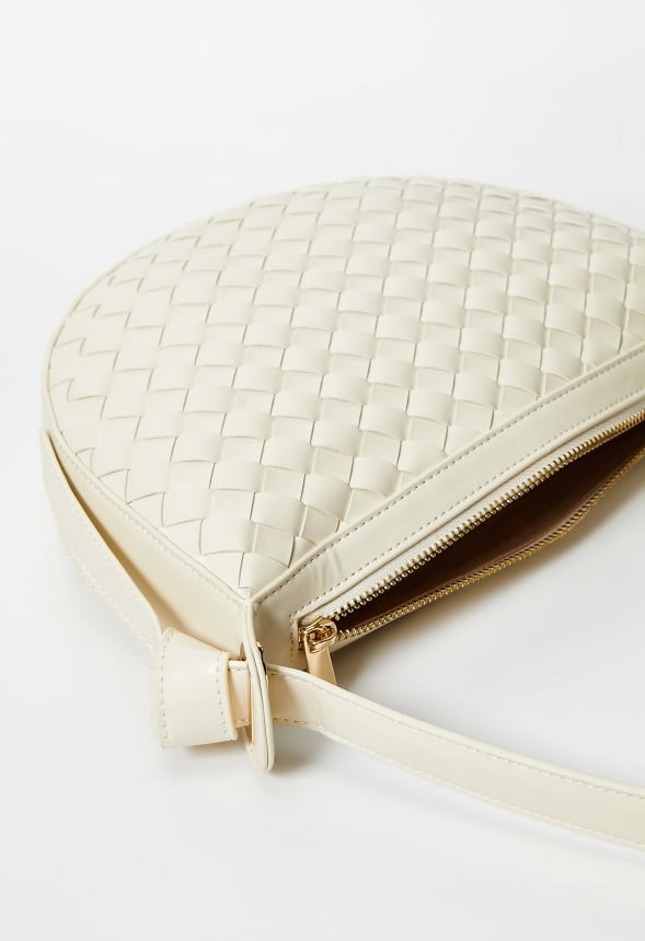 Half Moon Woven Bag Birch White