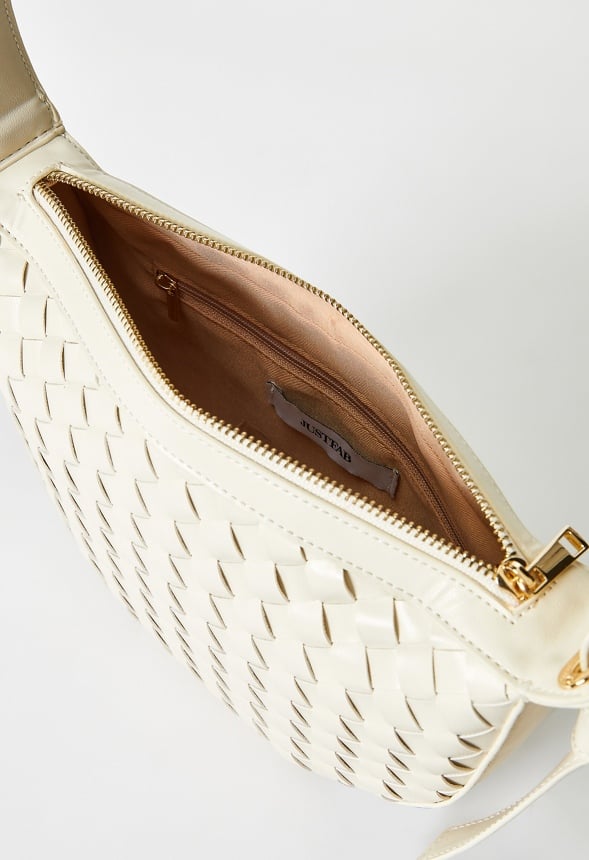 Half Moon Woven Bag Birch White