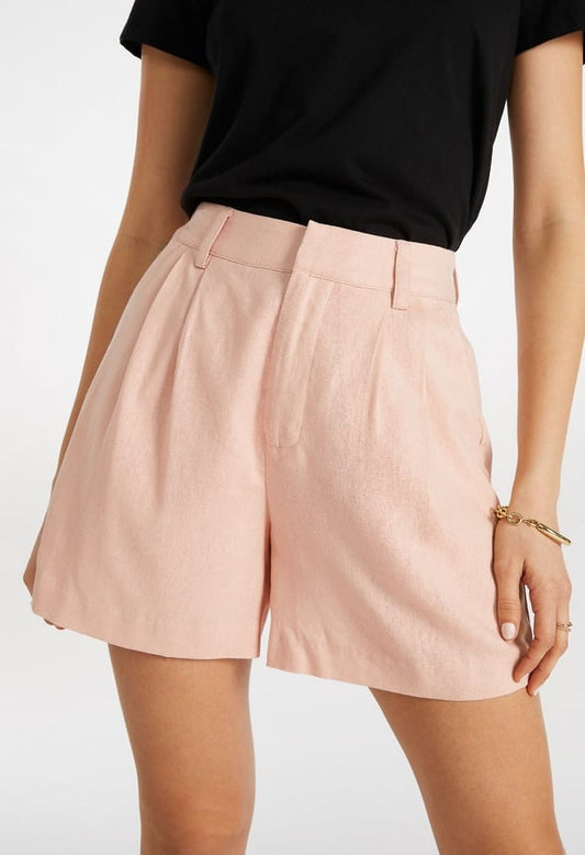 High-Rise Trouser Shorts Rose Smoke
