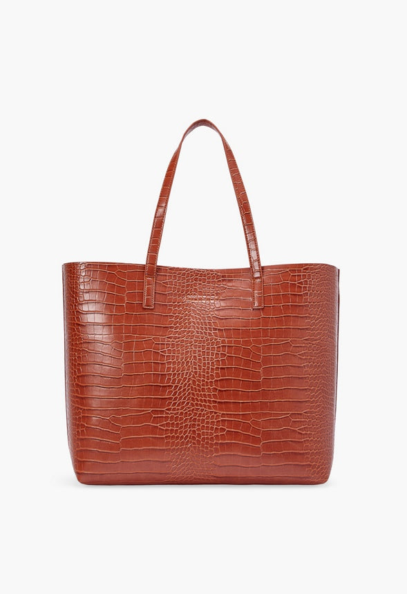 East And West Unlined Tote Luggage Croc