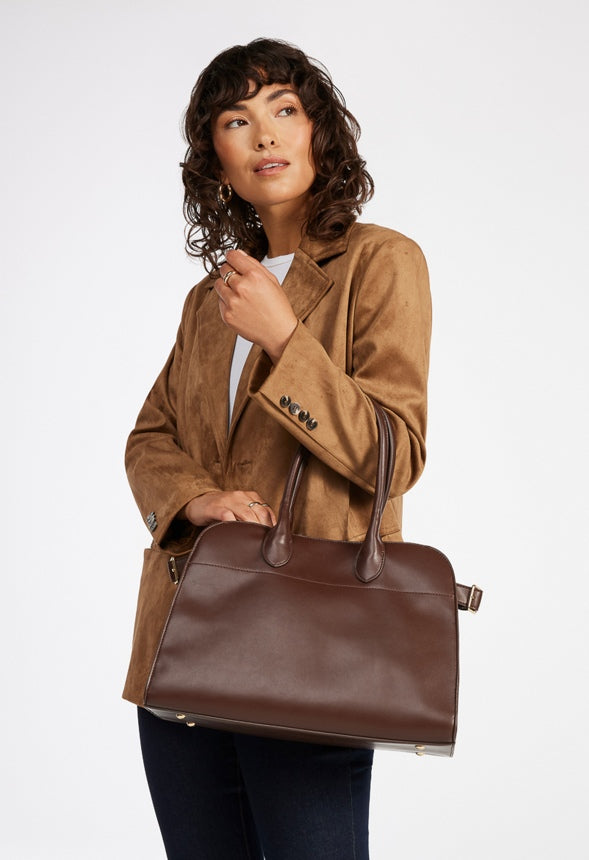 Structured Top Handle Tote Chocolate Lab
