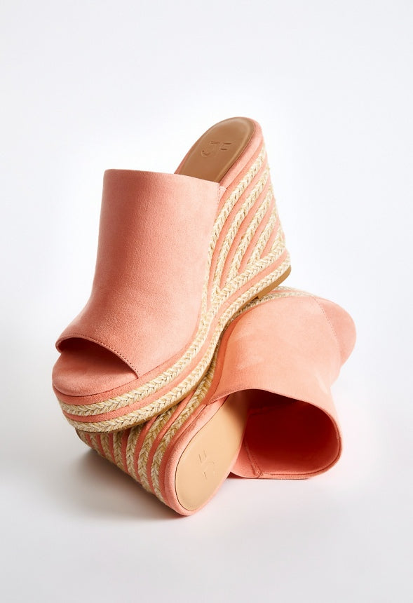 Anaya Mule Wedge Sandal Blooming Dahlia