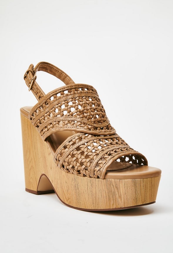 Ruth Platform Wedge Sandal Light Tan