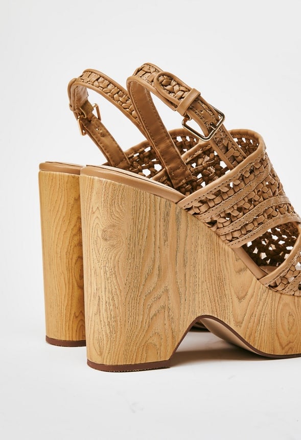 Ruth Platform Wedge Sandal Light Tan