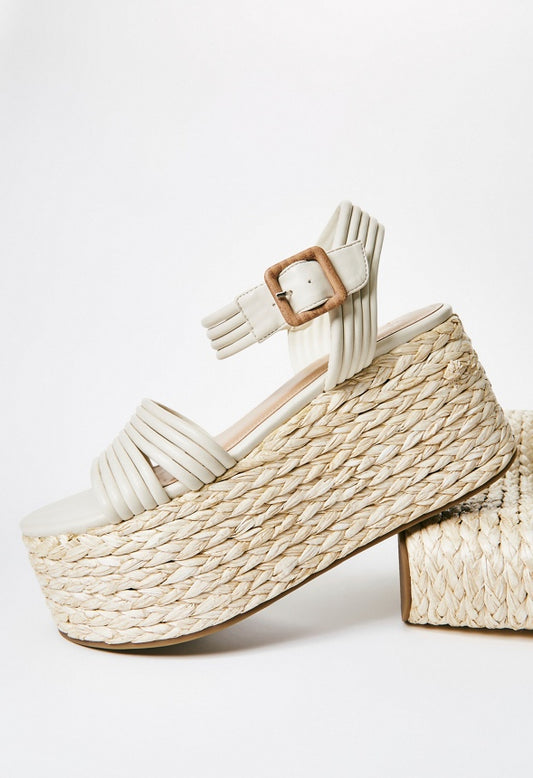 Birdie Platform Sandal Birch White