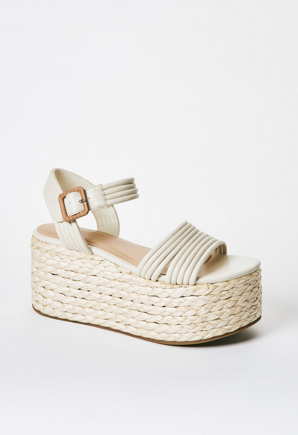 Birdie Platform Sandal Birch White