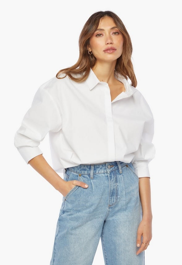 Oversized Poplin Shirt White