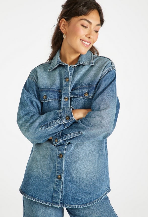 Oversized Denim Shacket Frequency
