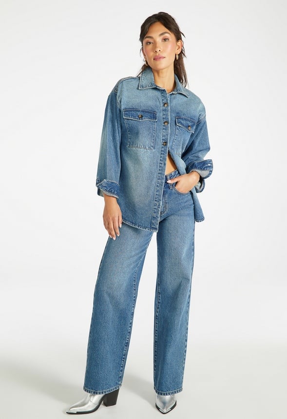Oversized Denim Shacket Frequency