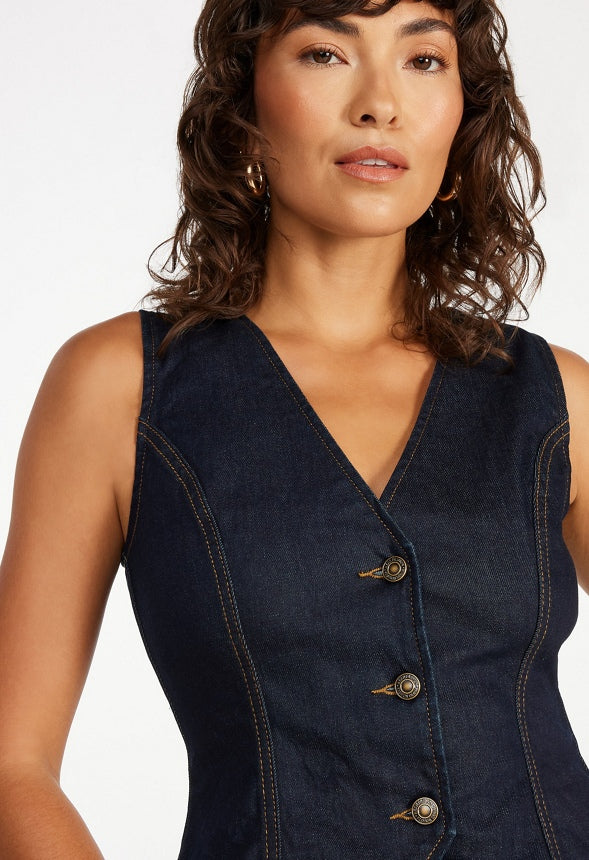 Denim Vest Rinse Wash